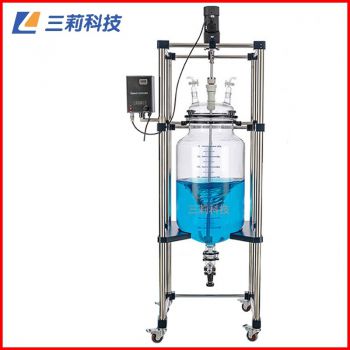 FY-100L筒形玻璃分液器 100升中試生產常溫攪拌玻璃反應釜